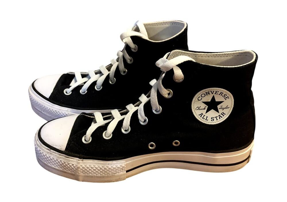 CONVERSE All Star Chuck Taylor High Top Sneakers Black & White Size 8.5 Womens
